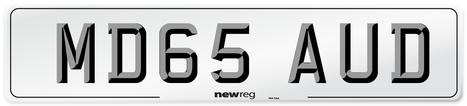 MD65 AUD Number Plate from New Reg
